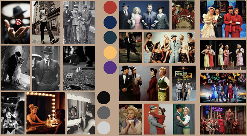 The Guys and Dolls promotional photoshoot mood board